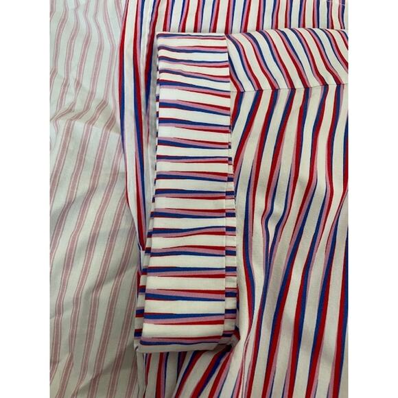 SALONI Ashley Mini Dress Optic Stripe Blue Pink Red Tiered Oversize Cotton Beach - Picture 13 of 16